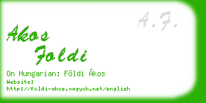 akos foldi business card